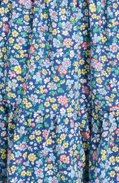 Mini Boden Kids' Floral Print Long Sleeve Cotton Sweatshirt Dress In Blue