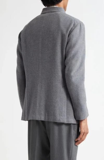Boglioli Buttoned Collarless Jacket In Gray