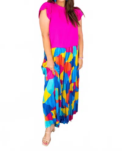 Flying Tomato Loving You Even More Pleated Pant In Blue Multi