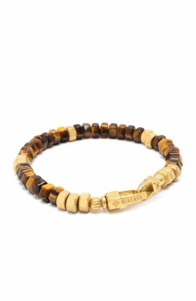 Nialaya Hexagon Beaded Bracelet