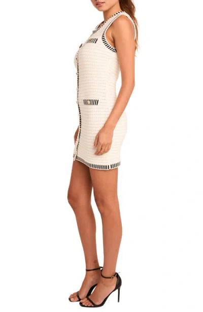 Endless Rose Border Stripe Cotton Blend Mini Sweater Dress