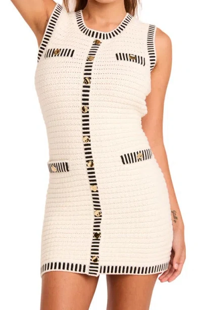 Endless Rose Border Stripe Cotton Blend Mini Sweater Dress