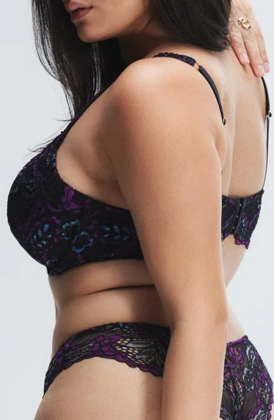 Savage X Fenty Romantic Corded Metallic Lace Padded Demi Bra