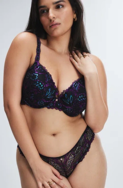 Savage X Fenty Romantic Corded Metallic Lace Padded Demi Bra
