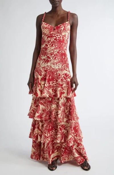 Johanna Ortiz Boundless Tiered Silk Maxi Dress