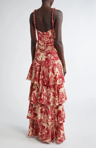 Johanna Ortiz Boundless Tiered Silk Maxi Dress