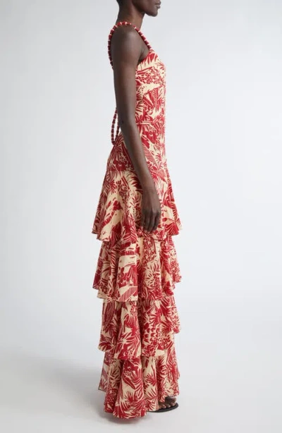 Johanna Ortiz Boundless Tiered Silk Maxi Dress