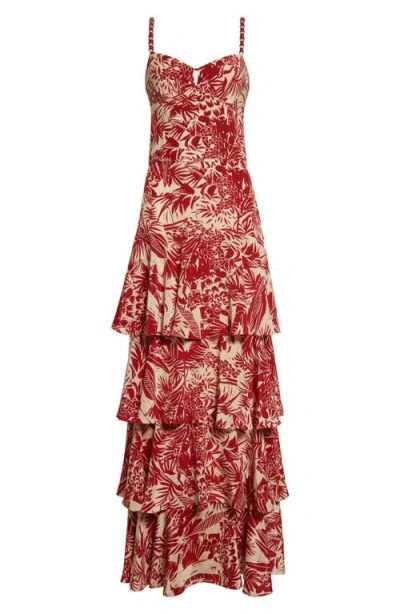 Johanna Ortiz Boundless Tiered Silk Maxi Dress