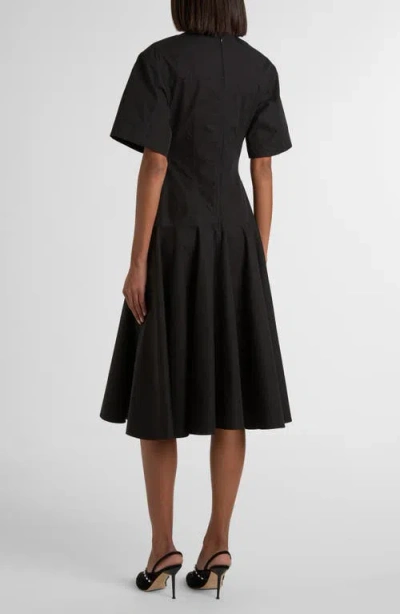 Alexander Mcqueen Mcqueen Cotton Poplin Midi Dress In Black
