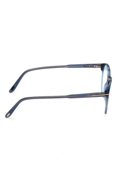 Tom Ford 49mm Round Blue Light Blocking Glasses
