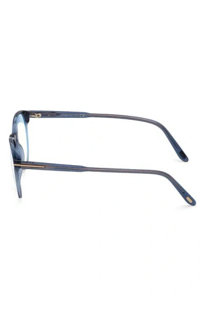 Tom Ford 49mm Round Blue Light Blocking Glasses