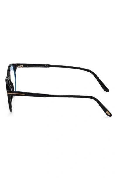 Tom Ford 49mm Round Blue Light Blocking Glasses
