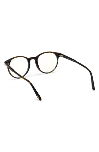 Tom Ford 49mm Round Blue Light Blocking Glasses