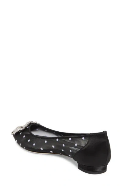Manolo Blahnik Hangisi Crystal Buckle Flat