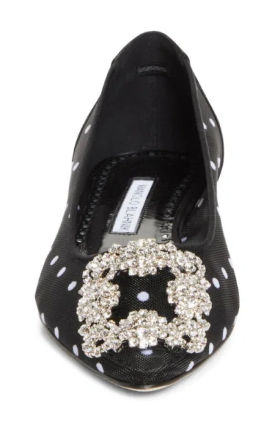 Manolo Blahnik Hangisi Crystal Buckle Flat