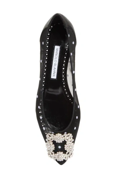 Manolo Blahnik Hangisi Crystal Buckle Flat