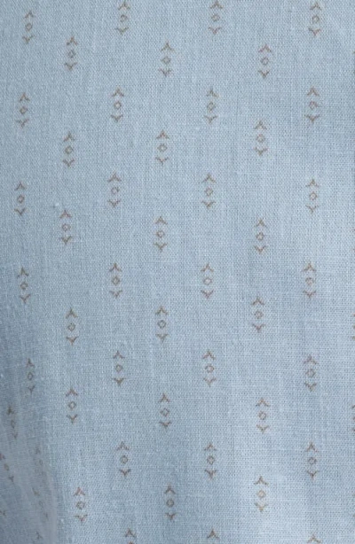 Rails Carson Short Sleeve Stretch Linen Blend Button-up Shirt In Blue