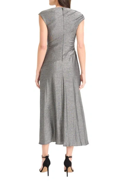 Maggy London Cap Sleeve Metallic Midi Dress