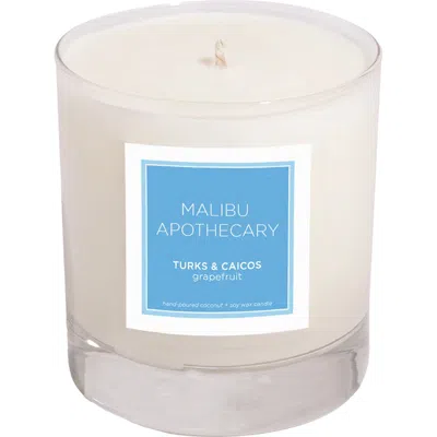 Malibu Apothecary Clear Gloss X Blue Candle In White