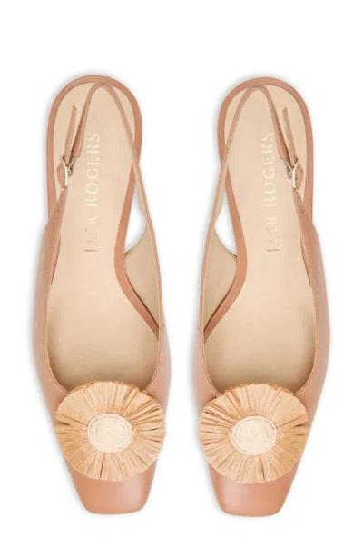 Jack Rogers Brynn Raffia Flower Slingback Pump