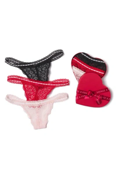 Savage X Fenty Lovers Assorted 3-pack Lace G-strings