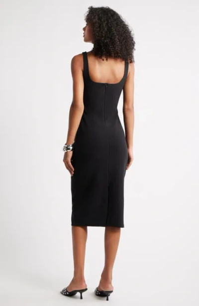 Open Edit Bonded Crepe Midi Dress
