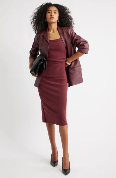 Open Edit Bonded Crepe Midi Dress