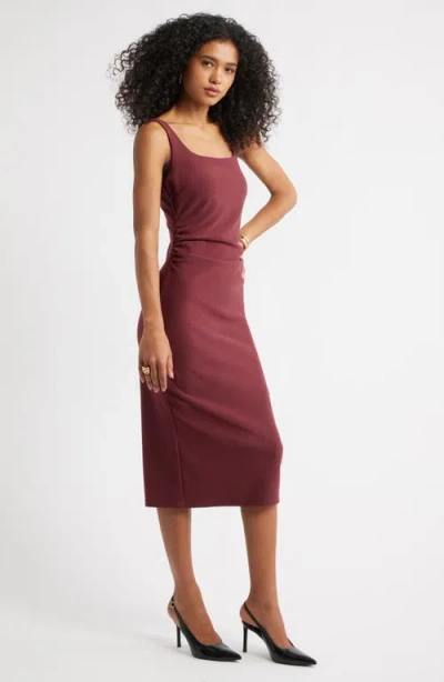 Open Edit Bonded Crepe Midi Dress