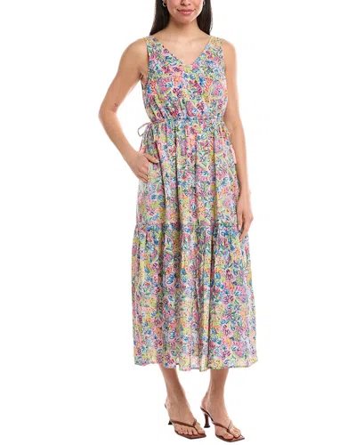 Stella Parker Drawstring Side Tie Maxi Dress In Blue