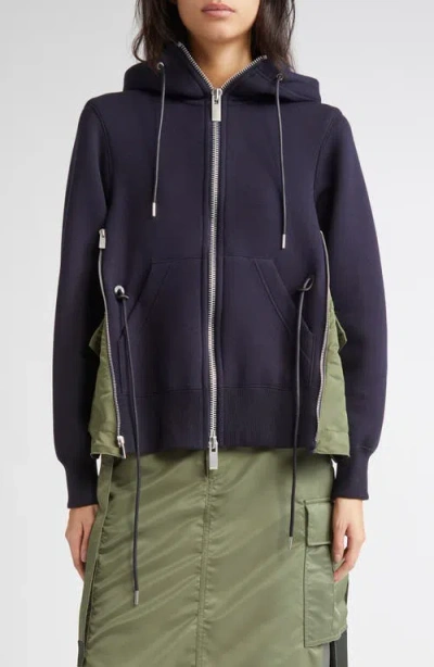 Sacai Sponge Sweat X Nylon Twill Hoodie