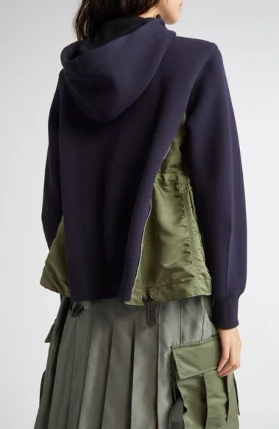 Sacai Sponge Sweat X Nylon Twill Hoodie