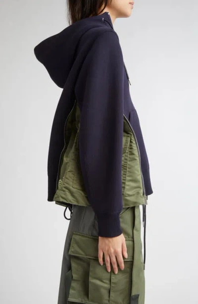 Sacai Sponge Sweat X Nylon Twill Hoodie