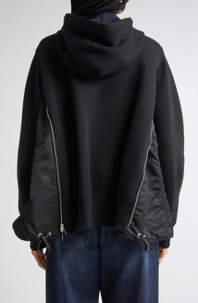Sacai Sponge Sweat X Nylon Twill Hoodie