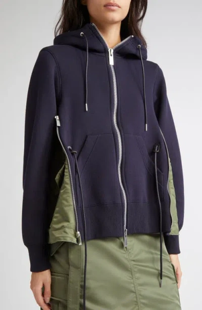 Sacai Sponge Sweat X Nylon Twill Hoodie