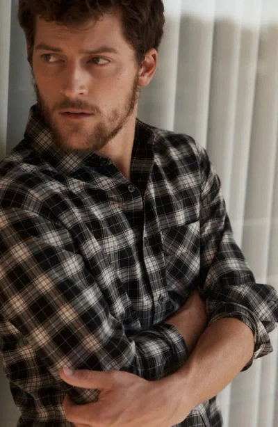 Billy Reid John Plaid Cotton Button-up Shirt In Black