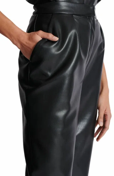 Balmain Faux Leather High-rise Slim Trousers In Black