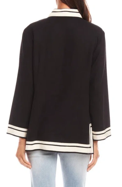 Karen Kane The St. Tropez Linen Blend Tunic Top In Black