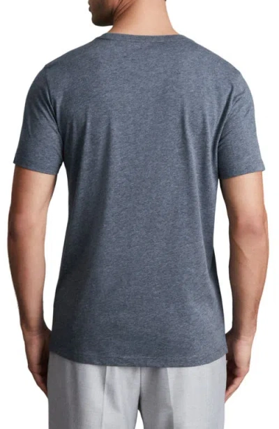 Reiss Airforce Blue Melange Bless Crew Neck T-shirt In Gray