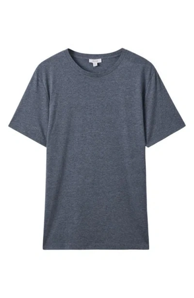 Reiss Airforce Blue Melange Bless Crew Neck T-shirt In Gray