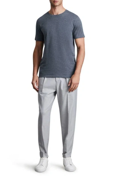Reiss Airforce Blue Melange Bless Crew Neck T-shirt In Gray