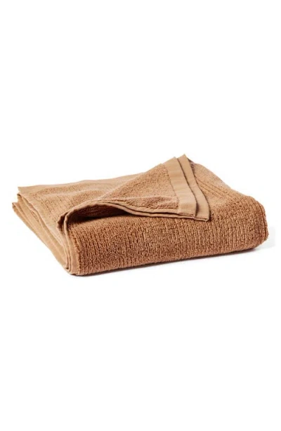 Coyuchi Temescal Organic Cotton Rib Bath Towel In Brown
