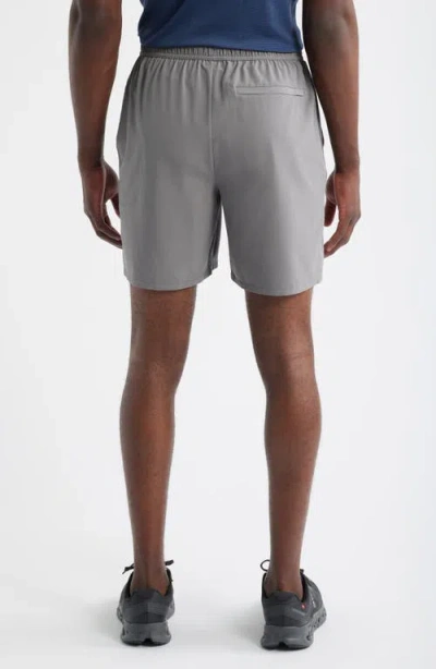 Zella Zelstretch 7-inch Perforated Shorts In Gray