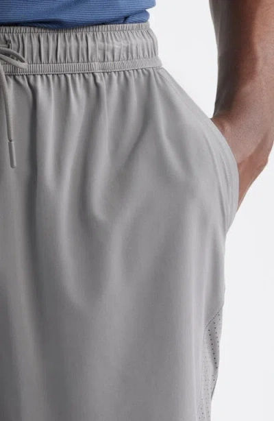 Zella Zelstretch 7-inch Perforated Shorts In Gray