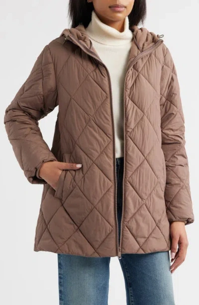 Bernardo Hooded Quilted Liner Jacket In Neutral