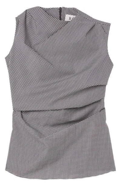 Rohe Róhe Mini Check Cowl Neck Sleeveless Wool Blend Top