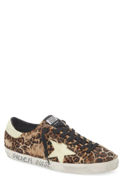 Golden Goose Super-star Leopard Print Genuine Calf Hair Sneaker