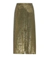 NINA RICCI SEQUINNED SILK SKIRT,P00204398