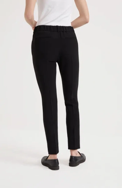 Brunello Cucinelli Crepe Cady Slim-leg Ankle Pull-on Pants In Black