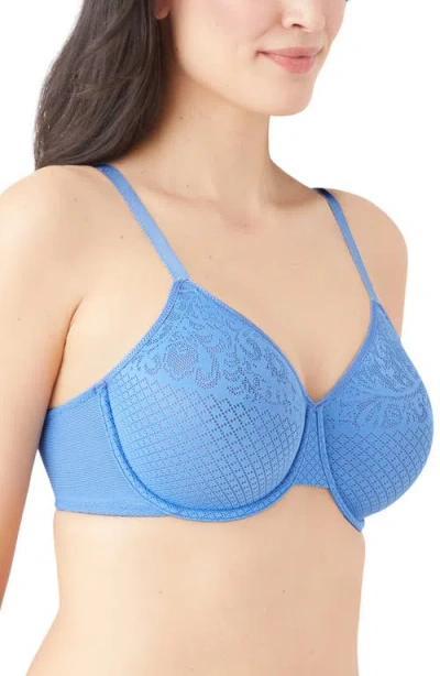 Wacoal Visual Effects Underwire Minimizer Bra In Blue