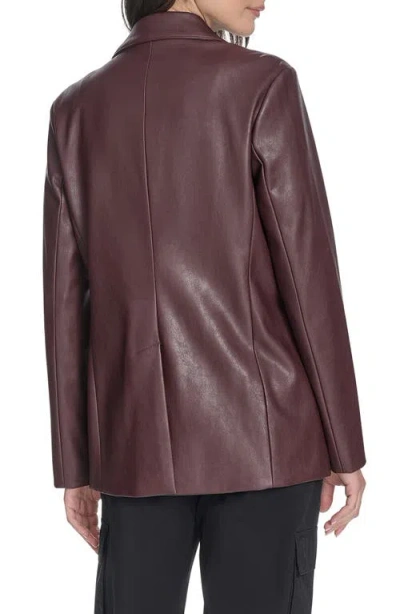 Levi's Women's Single-breasted Faux-leather Blazer In Burgundy